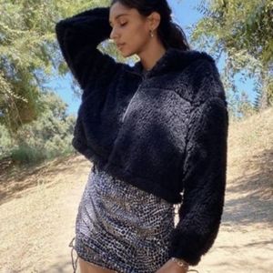 Urban Outfitters BDG hooded cropped teddy jacket